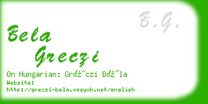 bela greczi business card